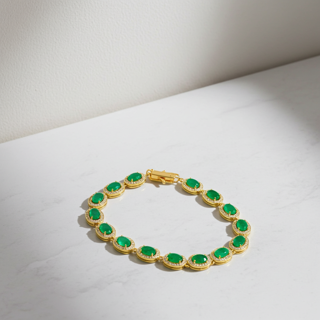 Natuarl Green Opal AAAAA Bracelet, Genuine Green Opal Tennis Bracelet