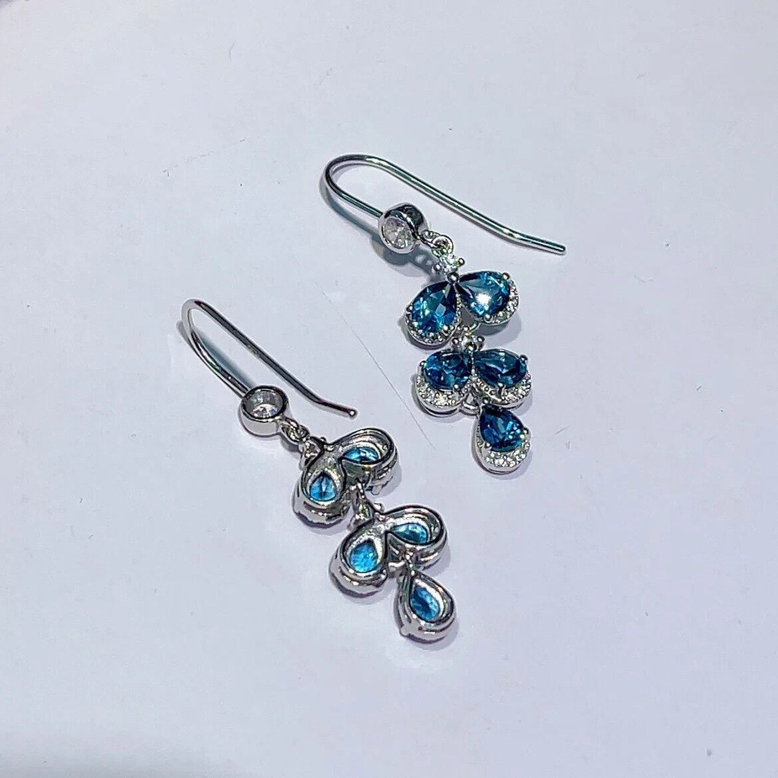 London Blue Topaz Dangle Earrings Platinum Plated, Women's London Blue Topaz Jewelry, London Blue Topaz Earrings, Women's London Blue Topaz Earrings, London Blue Topaz Jewelry, Natural London Blue Topaz Gemstone Jewelry, Women's London Blue Topaz Earrings, London Blue Topaz, London Blue Topaz Earrings, London Blue Topaz Earrings, Women's London Blue Topaz Jewelry, Sterling Silver London Blue Topaz Jewelry, December Birthstone London Blue Topaz