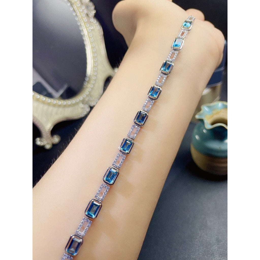 London Blue Topaz, London Blue Topaz Bracelet, Natural London Blue Topaz Bracelet, Sterling Silver London Blue Topaz Bracelet, Natural Blue Topaz Bracelet, Sterling Silver Blue Topaz Bracelet, December Birthstone London Blue Topaz, London Blue Topaz Jewelry, London Blue Topaz Tennis Bracelet, London Blue Topaz Gemstone, London Blue Topaz Meaning, December Birthstone Jewelry, London Blue Topaz Spiritual Meaning