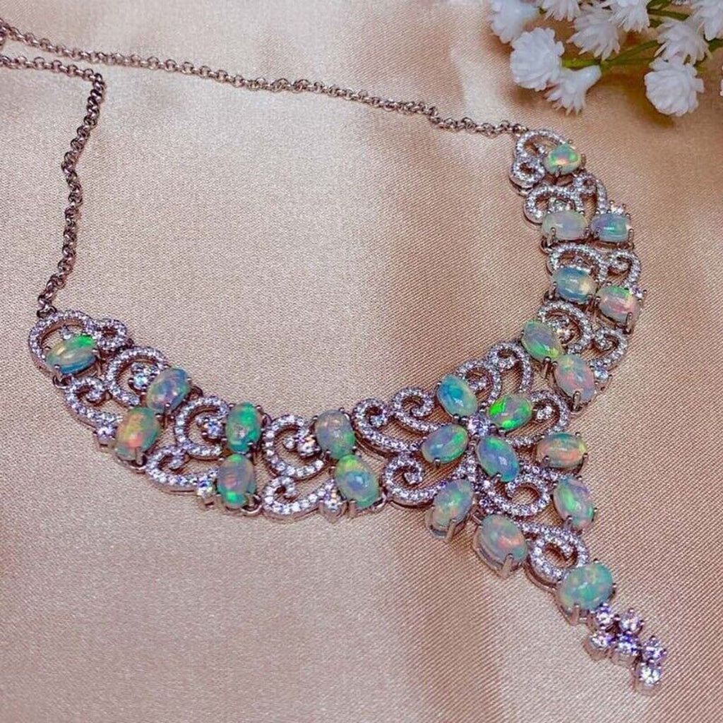 Australian White Opal Statement Necklace, Women's White Opal Statement Necklace