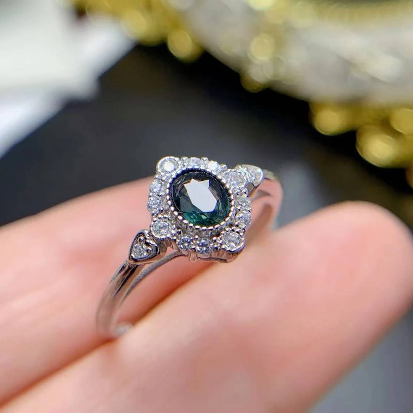 Dainty Blue Sapphire Ring 4x5mm, Natural Sapphire Ring's For Women, Blue Sapphire Ring, Sapphire Ring, Sapphire Engagement Ring, Natural Sapphire Ring, Natural Sapphire, Natural Blue Sapphire Ring, Blue Green Sapphire Ring, Women's Sapphire Ring, Sterling Silver Sapphire Ring, September Birthstone Sapphire Jewelry, September Birthstone Sapphire, Sapphire Meaning