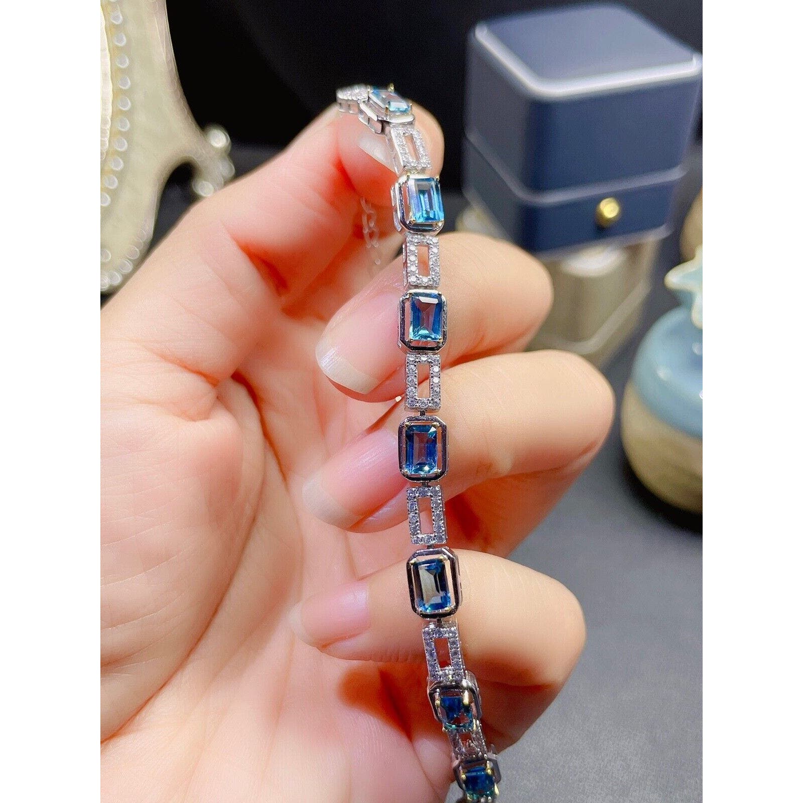 London Blue Topaz, London Blue Topaz Bracelet, Natural London Blue Topaz Bracelet, Sterling Silver London Blue Topaz Bracelet, Natural Blue Topaz Bracelet, Sterling Silver Blue Topaz Bracelet, December Birthstone London Blue Topaz, London Blue Topaz Jewelry, London Blue Topaz Tennis Bracelet, London Blue Topaz Gemstone, London Blue Topaz Meaning, December Birthstone Jewelry, London Blue Topaz Spiritual Meaning