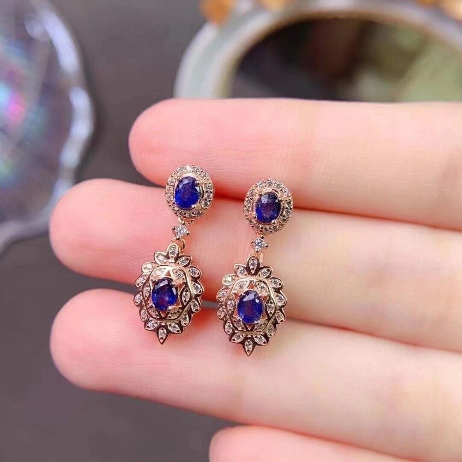 Sapphire Earrings, Natural Sapphire Stud Earrings, Sapphire Stud Earrings, Sterling Silver Sapphire Earrings, Sapphire, Natural Sapphire Earrings, 925 Sterling Silver, Blue Sapphire Earrings, Natural Blue Sapphire Earrings, Natural Blue Sapphire, Blue Sapphire, Bright Blue Sapphire, 925 Sterling Silver, Sapphire Earrings, Dainty, Dainty Stud Earrings, Dainty Sapphire Earrings, Women’s Sapphire Earrings, Anniversary Gift Sapphire, Sapphire September Birthstone, September Birthstone Sapphire