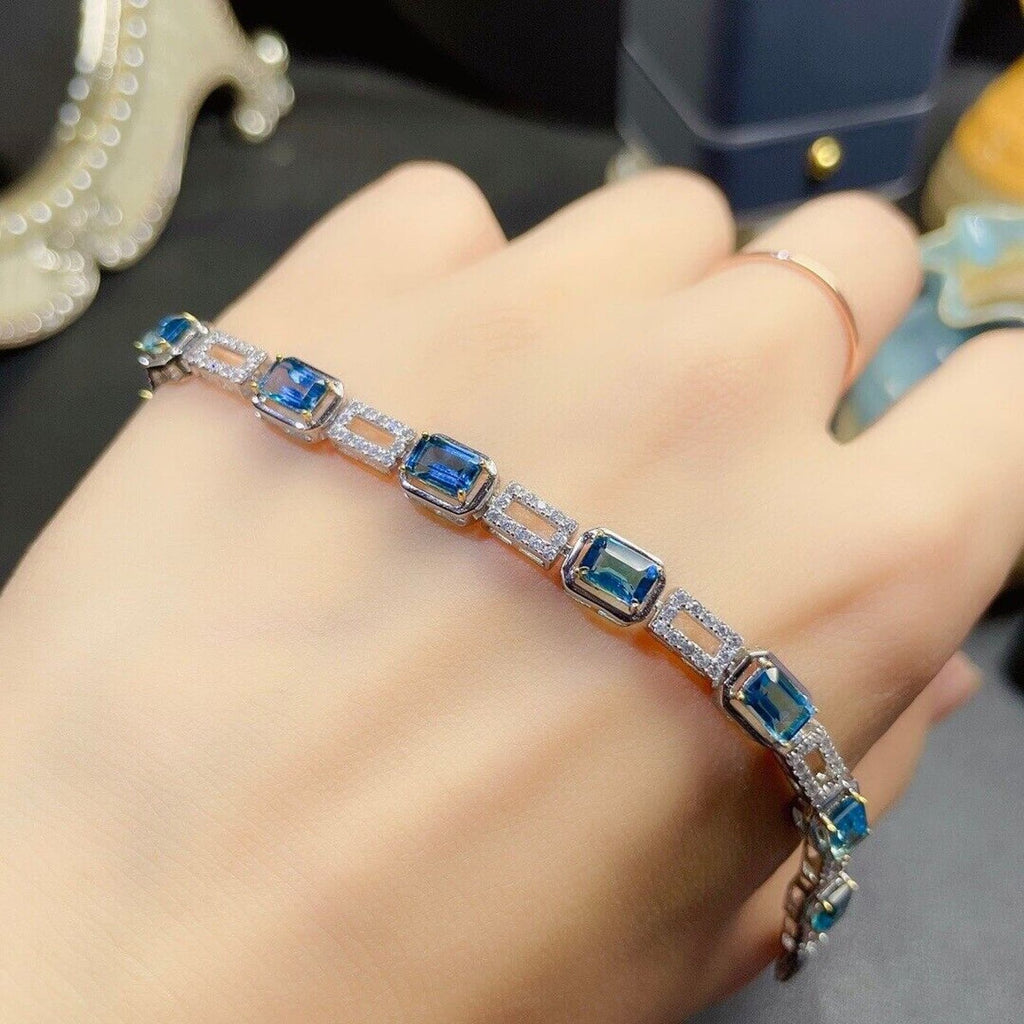 London Blue Topaz, London Blue Topaz Bracelet, Natural London Blue Topaz Bracelet, Sterling Silver London Blue Topaz Bracelet, Natural Blue Topaz Bracelet, Sterling Silver Blue Topaz Bracelet, December Birthstone London Blue Topaz, London Blue Topaz Jewelry, London Blue Topaz Tennis Bracelet, London Blue Topaz Gemstone, London Blue Topaz Meaning, December Birthstone Jewelry, London Blue Topaz Spiritual Meaning