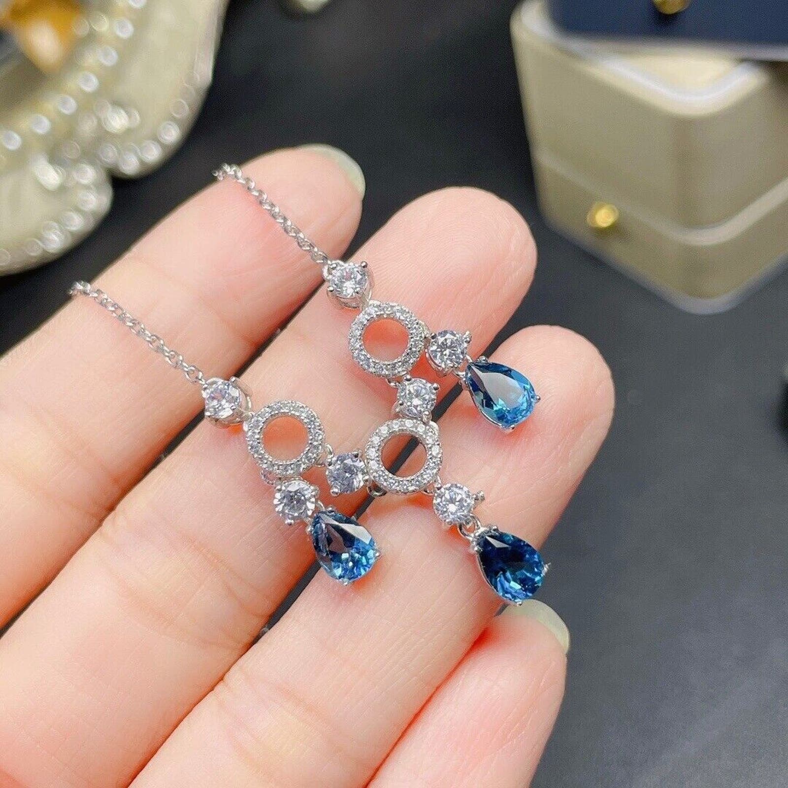 London Blue Topaz Statement Necklace, London Blue Topaz Gemstone Jewelry, London Blue Topaz Necklace, London Blue Topaz Gemstone, December Birthstone London Blue Topaz, London Blue Topaz Pendant, December Birthstone Jewelry, Women's London Blue Topaz Pendant, Natural London Blue Topaz Pendant, Natural London Blue Topaz Gemstone, Natural London Blue Topaz Necklace, Genuine London Blue Topaz, London Blue Topaz Jewelry, London Blue Topaz Y Drop Necklace, London Blue Topaz Charm Necklace