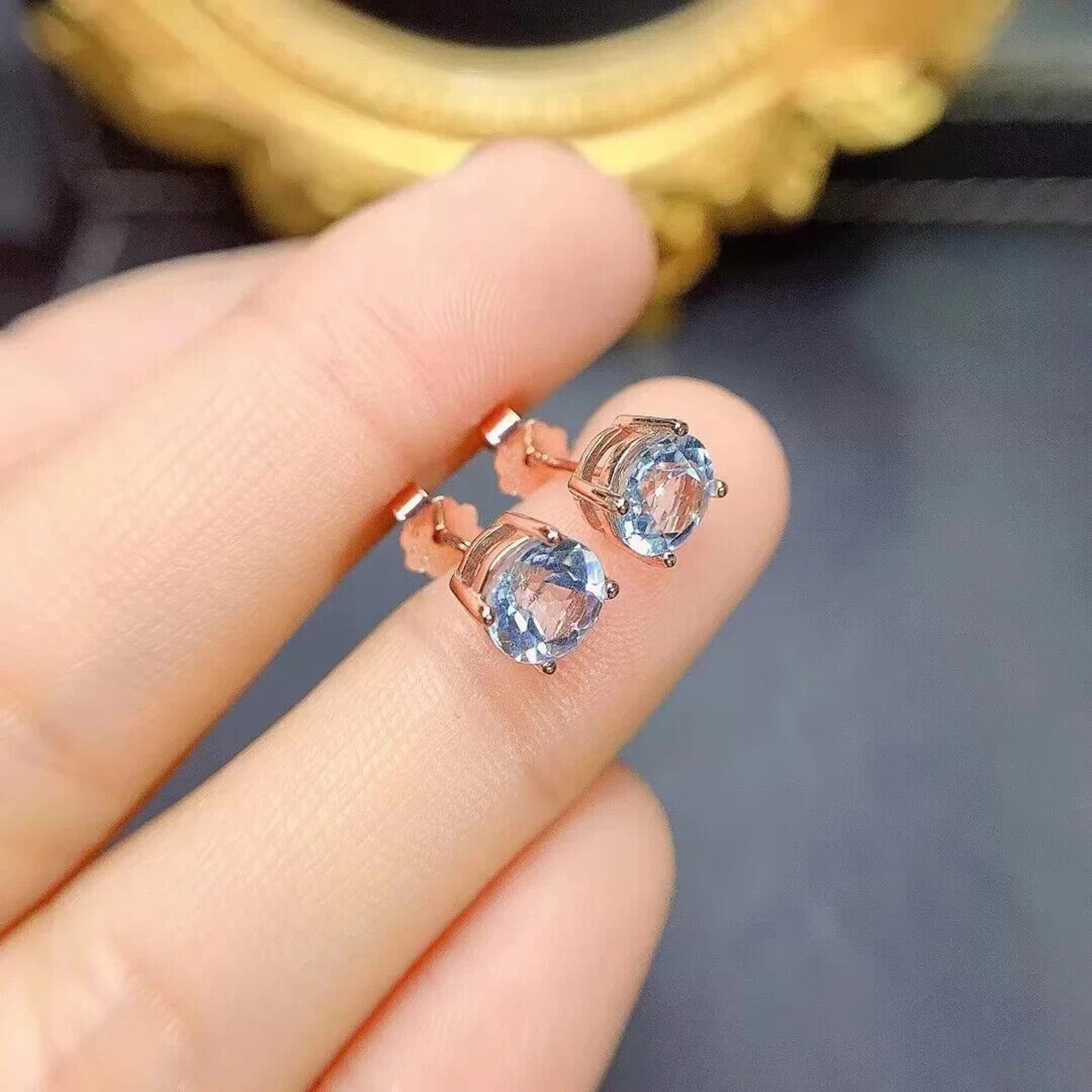 Natural Aquamarine Stud Earrings, Round Aquamarine Stud Earrings 6mm, Natural Aquamarine Gemstone Jewelry, Natural Aquamarine, VVS Grade Aquamarine, Women's Aquamarine Jewelry, Natural Aquamarine Jewelry, Gold Aquamarine Earrings, Sterling Silver Aquamarine Earrings, Women's Aquamarine Jewelry, Aquamarine Earrings, March Birthstone Aquamarine, Aquamarine Spiritual Properties, Aquamarine Gemstone Meaning, Aquamarine Gemstone Jewelry, Aquamarine Jewelry For Women