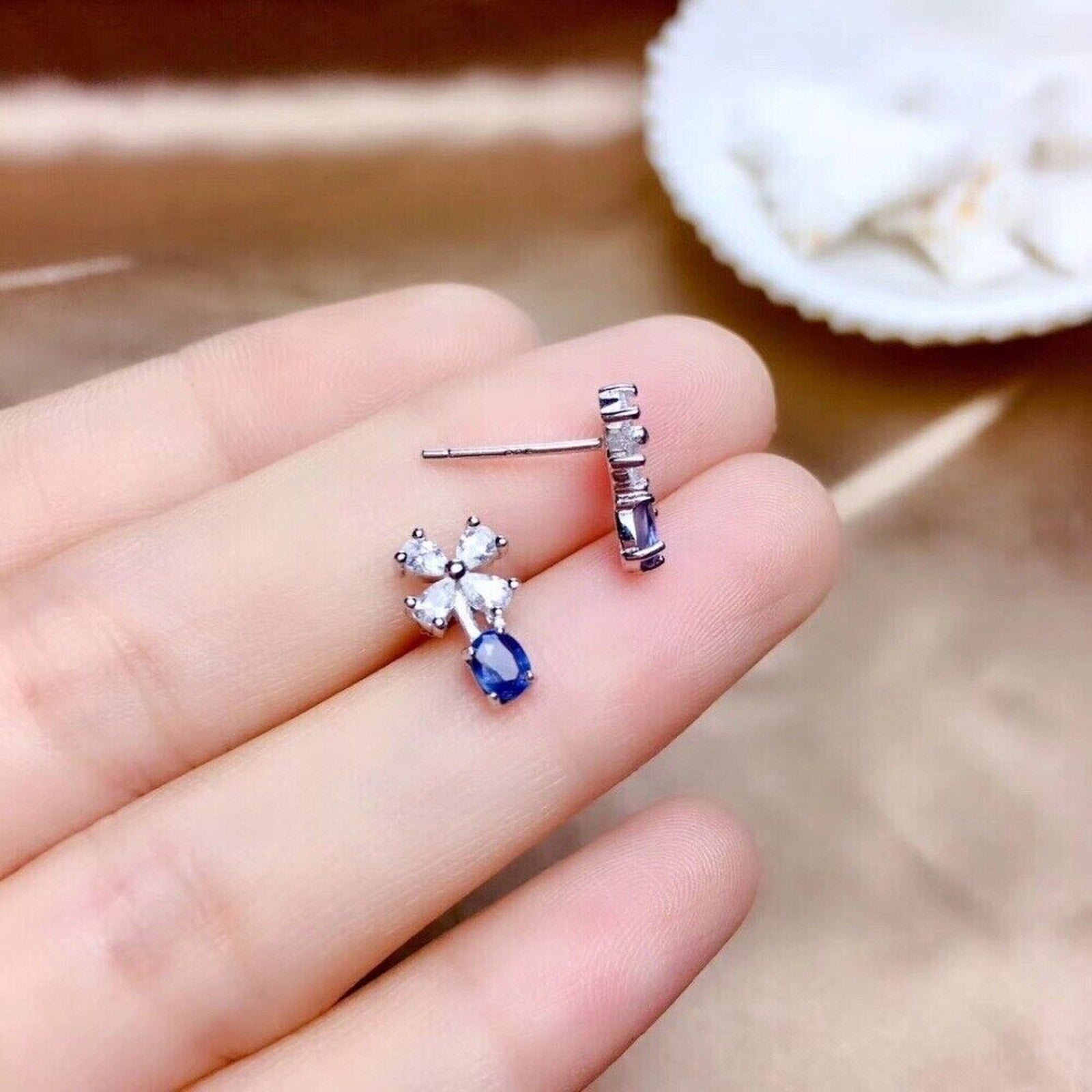 Sapphire Earrings, Natural Sapphire Stud Earrings, Sapphire Stud Earrings, Sterling Silver Sapphire Earrings, Sapphire, Natural Sapphire Earrings, 925 Sterling Silver, Blue Sapphire Earrings, Natural Blue Sapphire Earrings, Natural Blue Sapphire, Blue Sapphire, Bright Blue Sapphire, 925 Sterling Silver, Sapphire Earrings, Dainty, Dainty Stud Earrings, Dainty Sapphire Earrings, Women’s Sapphire Earrings, Anniversary Gift Sapphire, Sapphire September Birthstone, September Birthstone Sapphire