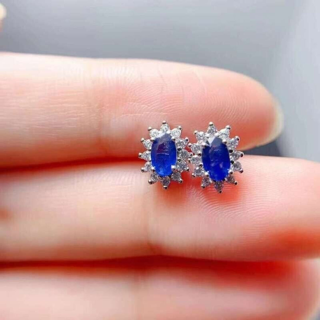 Sapphire Earrings, Natural Sapphire Stud Earrings, Sapphire Stud Earrings, Sterling Silver Sapphire Earrings, Sapphire, Natural Sapphire Earrings, 925 Sterling Silver, Blue Sapphire Earrings, Natural Blue Sapphire Earrings, Natural Blue Sapphire, Blue Sapphire, Bright Blue Sapphire, 925 Sterling Silver, Sapphire Earrings, Dainty, Dainty Stud Earrings, Dainty Sapphire Earrings, Women’s Sapphire Earrings, Anniversary Gift Sapphire, Sapphire September Birthstone, September Birthstone Sapphire