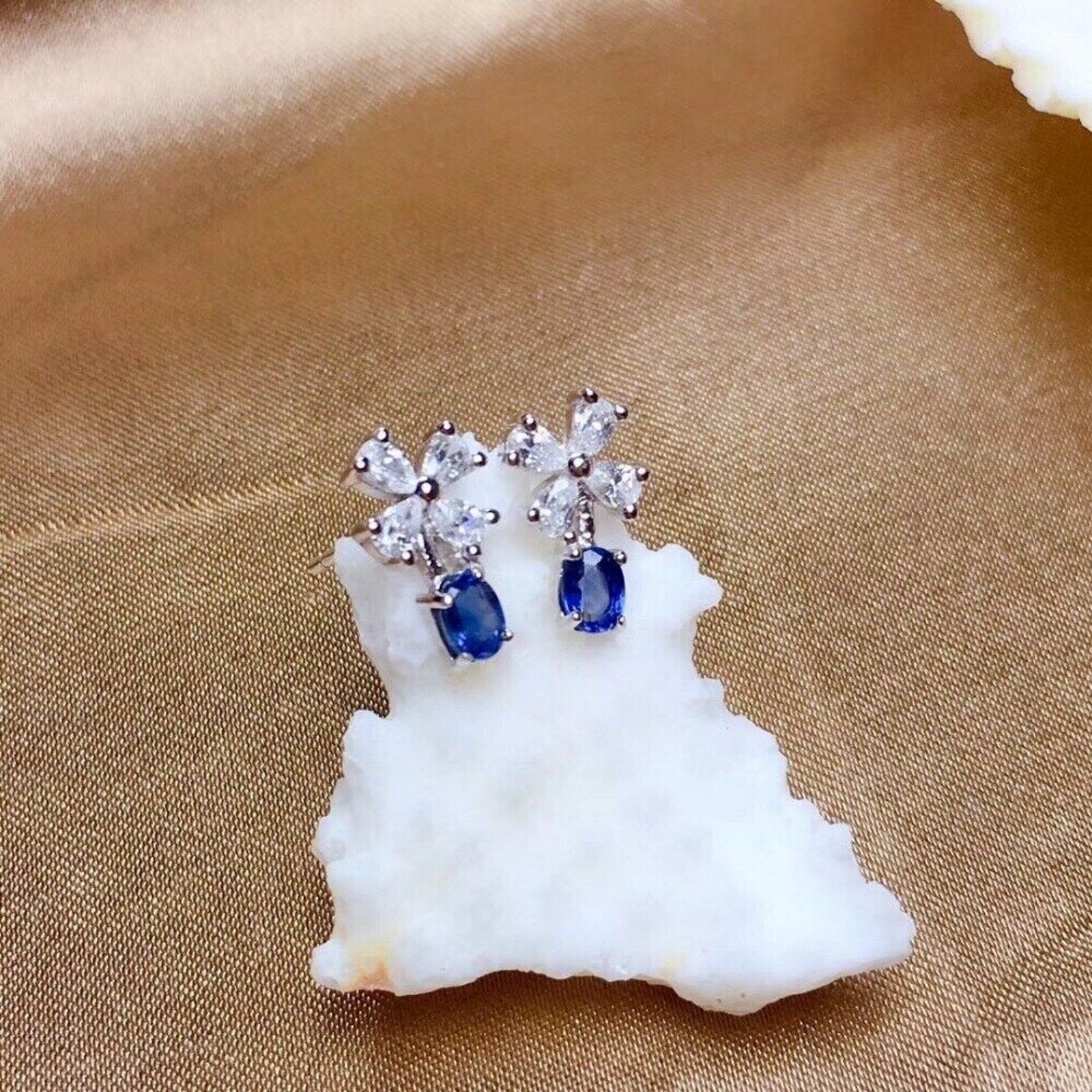 Sapphire Earrings, Natural Sapphire Stud Earrings, Sapphire Stud Earrings, Sterling Silver Sapphire Earrings, Sapphire, Natural Sapphire Earrings, 925 Sterling Silver, Blue Sapphire Earrings, Natural Blue Sapphire Earrings, Natural Blue Sapphire, Blue Sapphire, Bright Blue Sapphire, 925 Sterling Silver, Sapphire Earrings, Dainty, Dainty Stud Earrings, Dainty Sapphire Earrings, Women’s Sapphire Earrings, Anniversary Gift Sapphire, Sapphire September Birthstone, September Birthstone Sapphire