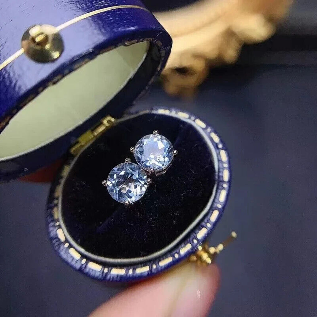 Natural Aquamarine Stud Earrings, Round Aquamarine Stud Earrings 6mm, Natural Aquamarine Gemstone Jewelry, Natural Aquamarine, VVS Grade Aquamarine, Women's Aquamarine Jewelry, Natural Aquamarine Jewelry, Gold Aquamarine Earrings, Sterling Silver Aquamarine Earrings, Women's Aquamarine Jewelry, Aquamarine Earrings, March Birthstone Aquamarine, Aquamarine Spiritual Properties, Aquamarine Gemstone Meaning, Aquamarine Gemstone Jewelry, Aquamarine Jewelry For Women