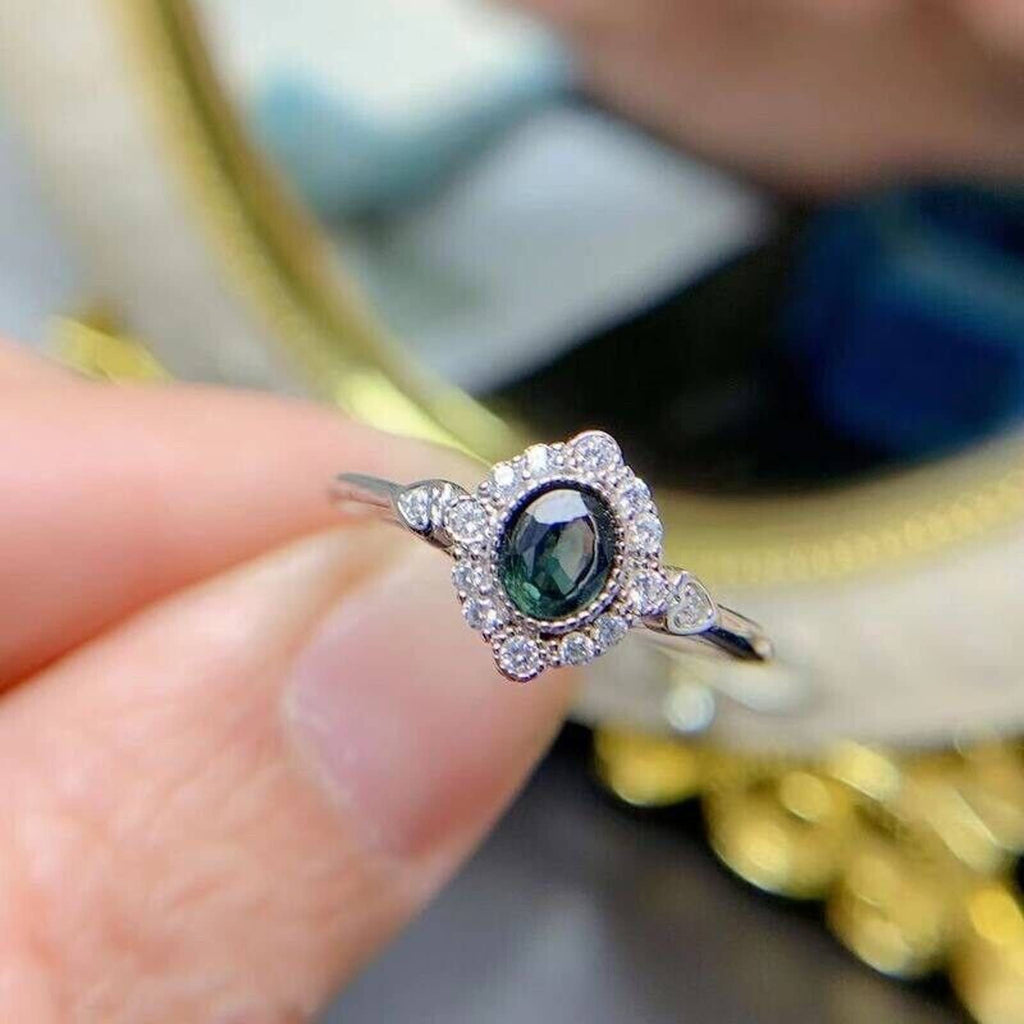 Dainty Blue Sapphire Ring 4x5mm, Natural Sapphire Ring's For Women, Blue Sapphire Ring, Sapphire Ring, Sapphire Engagement Ring, Natural Sapphire Ring, Natural Sapphire, Natural Blue Sapphire Ring, Blue Green Sapphire Ring, Women's Sapphire Ring, Sterling Silver Sapphire Ring, September Birthstone Sapphire Jewelry, September Birthstone Sapphire, Sapphire Meaning