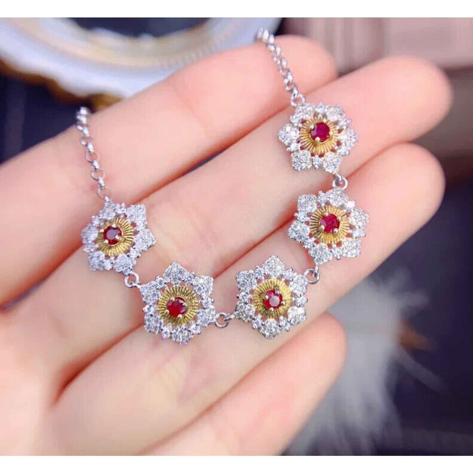 Natural Ruby Gemstone Bracelet Two Tone Metal, Genuine Ruby Bracelet, Ruby Bracelet, Ruby Tennis Bracelet, Natural Ruby Bracelet, Genuine Ruby Bracelet, Women's Ruby Bracelets, Natural Ruby Tennis Bracelet, Bright Red Ruby Bracelet, Sterling Silver Ruby Bracelet, Gold Ruby Bracelet, Ruby Tennis Bracelets For Women, Rose Gold Ruby Bracelet, Ruby Gemstone Bracelet, July Birthstone Ruby, Women's Ruby Jewelry