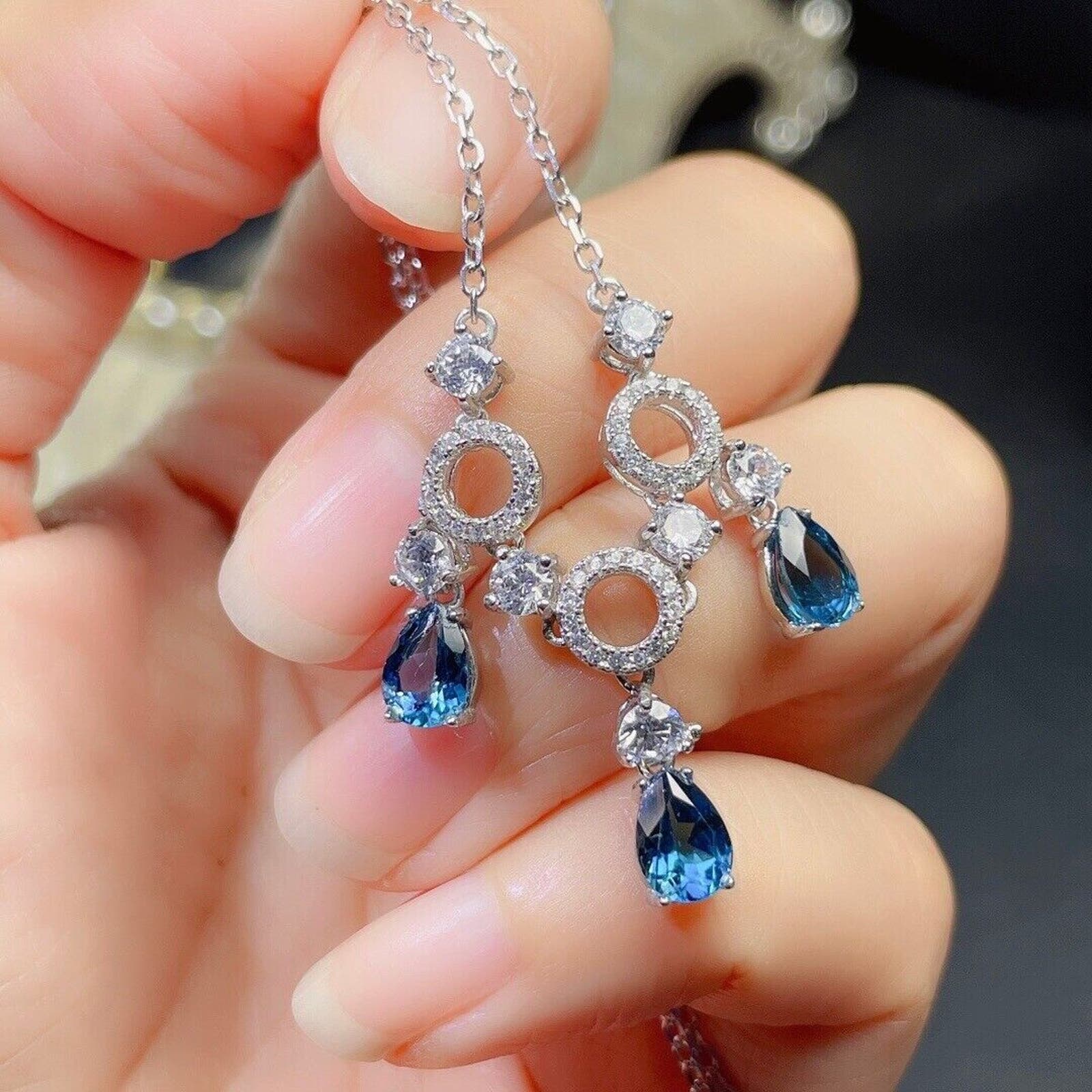 London Blue Topaz Statement Necklace, London Blue Topaz Gemstone Jewelry, London Blue Topaz Necklace, London Blue Topaz Gemstone, December Birthstone London Blue Topaz, London Blue Topaz Pendant, December Birthstone Jewelry, Women's London Blue Topaz Pendant, Natural London Blue Topaz Pendant, Natural London Blue Topaz Gemstone, Natural London Blue Topaz Necklace, Genuine London Blue Topaz, London Blue Topaz Jewelry, London Blue Topaz Y Drop Necklace, London Blue Topaz Charm Necklace