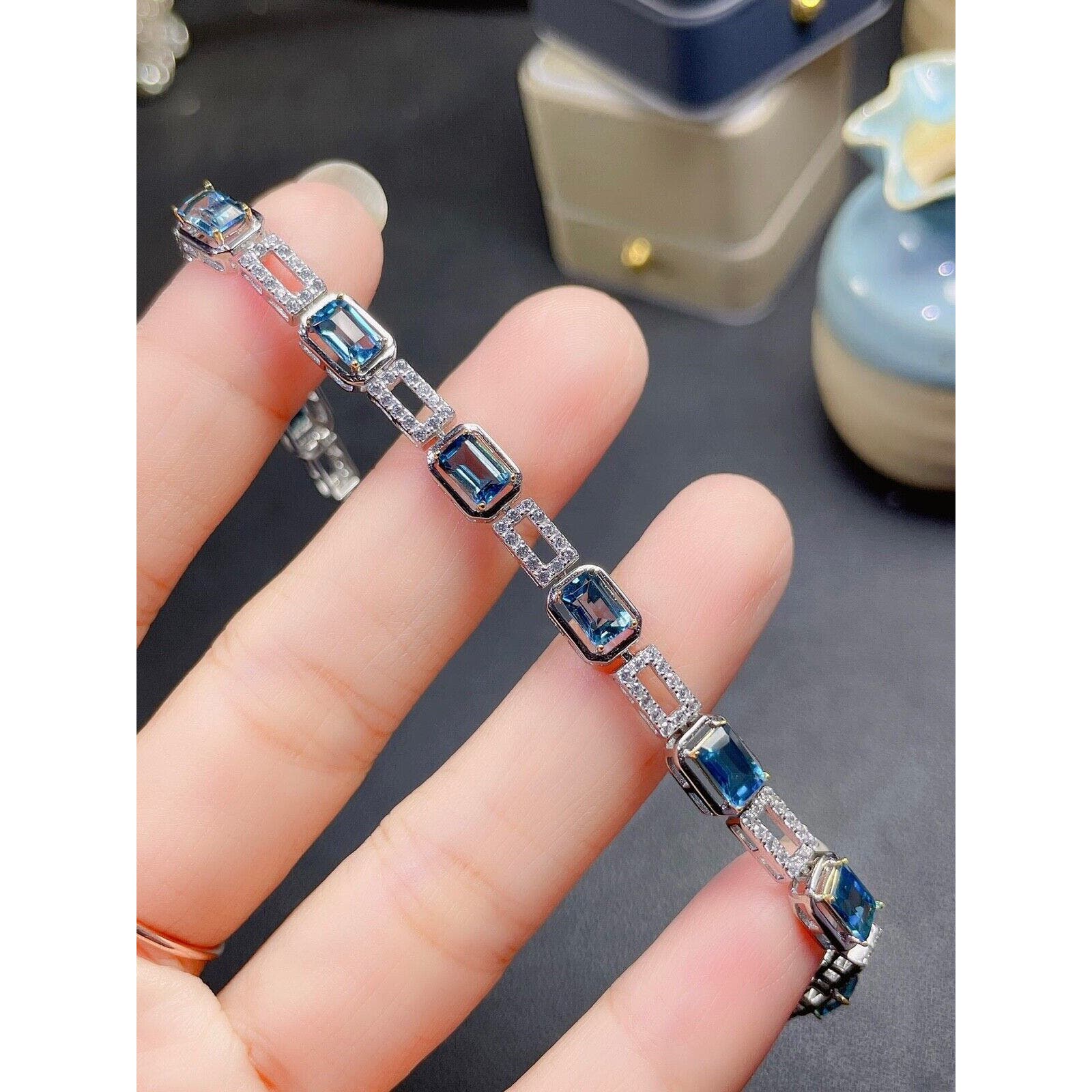 London Blue Topaz, London Blue Topaz Bracelet, Natural London Blue Topaz Bracelet, Sterling Silver London Blue Topaz Bracelet, Natural Blue Topaz Bracelet, Sterling Silver Blue Topaz Bracelet, December Birthstone London Blue Topaz, London Blue Topaz Jewelry, London Blue Topaz Tennis Bracelet, London Blue Topaz Gemstone, London Blue Topaz Meaning, December Birthstone Jewelry, London Blue Topaz Spiritual Meaning