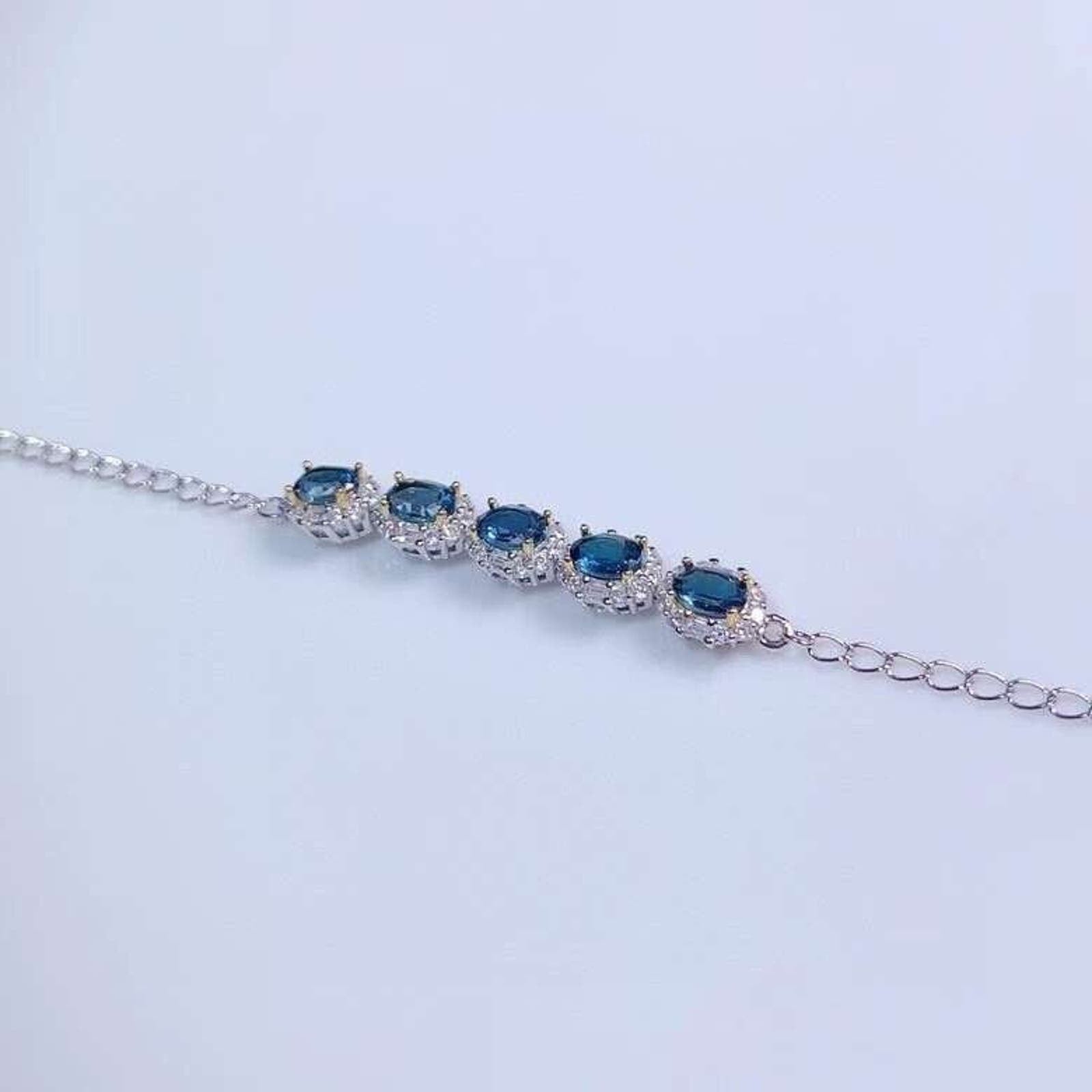 London Blue Topaz Bracelet, December Birthstone London Blue Topaz