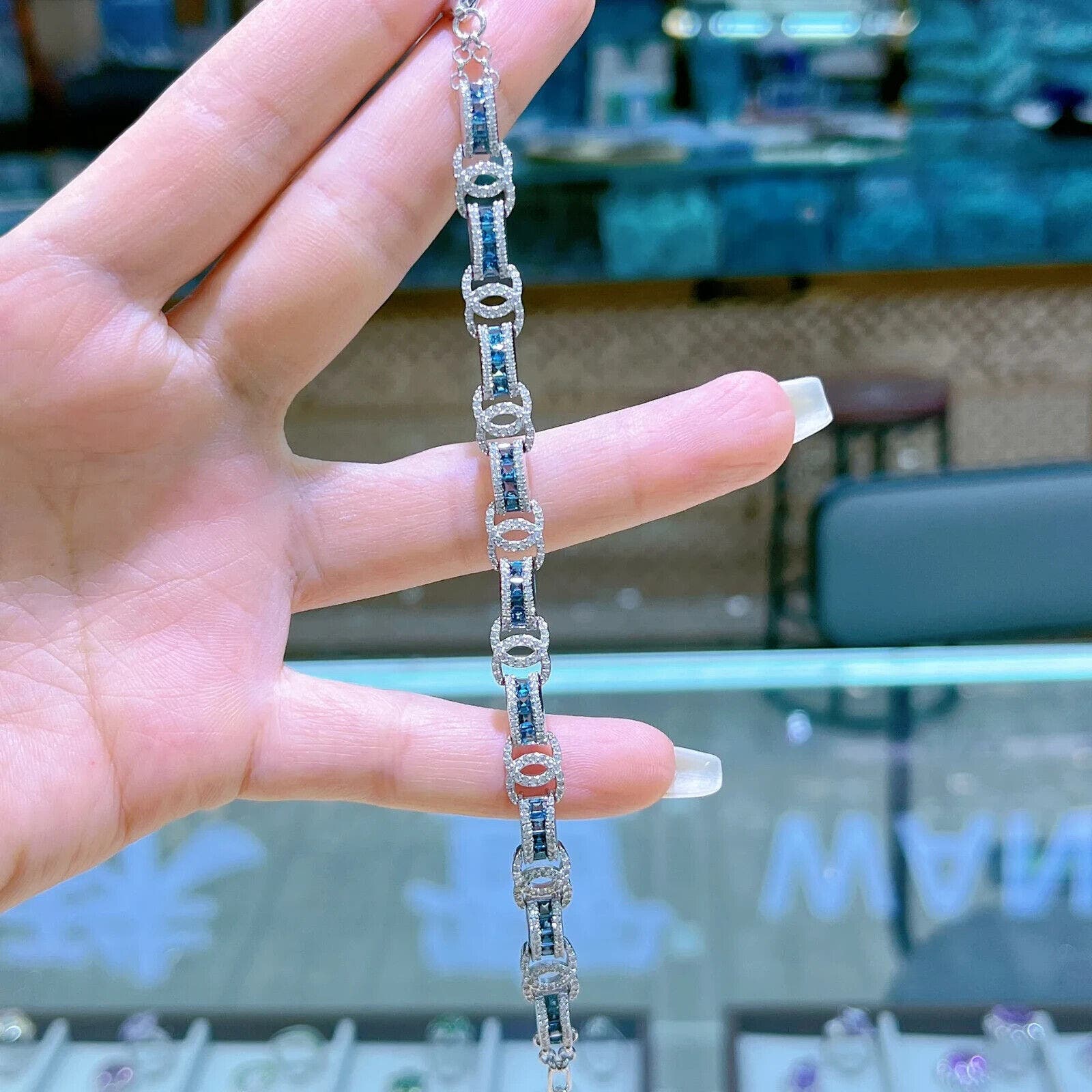 London Blue Topaz, London Blue Topaz Bracelet, Natural London Blue Topaz Bracelet, Sterling Silver London Blue Topaz Bracelet, Natural Blue Topaz Bracelet, Sterling Silver Blue Topaz Bracelet, December Birthstone London Blue Topaz, London Blue Topaz Jewelry, London Blue Topaz Tennis Bracelet, London Blue Topaz Gemstone, London Blue Topaz Meaning, December Birthstone Jewelry, London Blue Topaz Spiritual Meaning