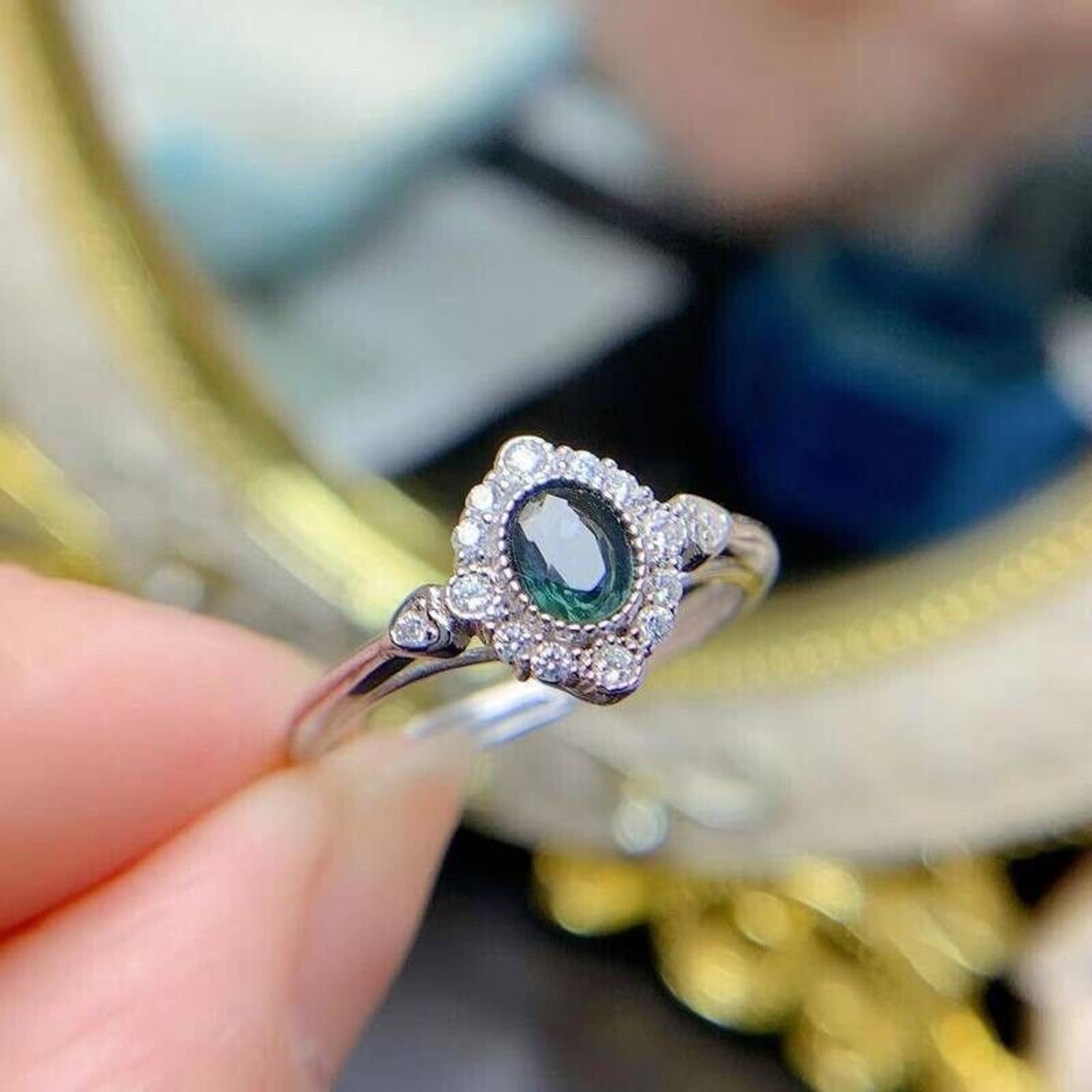 Dainty Blue Sapphire Ring 4x5mm, Natural Sapphire Ring's For Women, Blue Sapphire Ring, Sapphire Ring, Sapphire Engagement Ring, Natural Sapphire Ring, Natural Sapphire, Natural Blue Sapphire Ring, Blue Green Sapphire Ring, Women's Sapphire Ring, Sterling Silver Sapphire Ring, September Birthstone Sapphire Jewelry, September Birthstone Sapphire, Sapphire Meaning