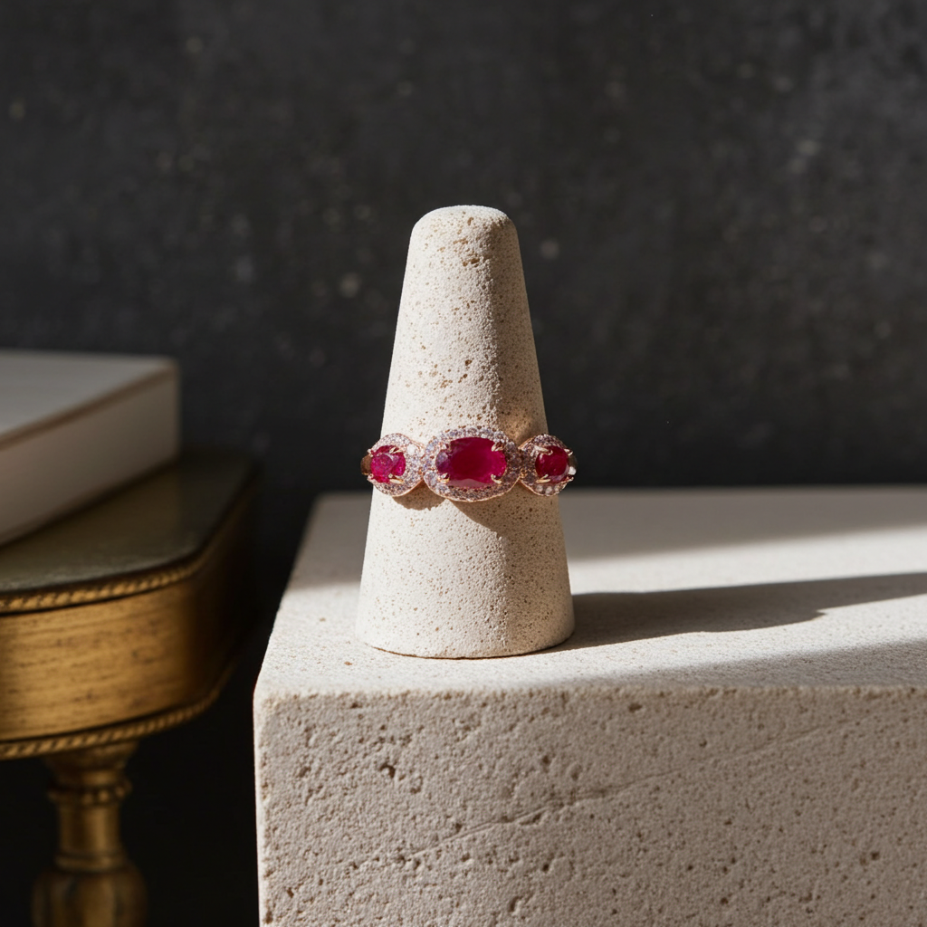 Natural Ruby Band Ring 4x6mm, Genuine Ruby Band Ring