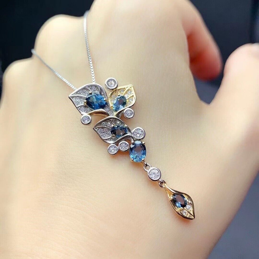 London Blue Topaz Necklace, London Blue Topaz Gemstone, December Birthstone London Blue Topaz, London Blue Topaz Pendant, December Birthstone Jewelry, Women's London Blue Topaz Pendant, Natural London Blue Topaz Pendant, Natural London Blue Topaz Gemstone, Natural London Blue Topaz Necklace, Genuine London Blue Topaz, London Blue Topaz Jewelry