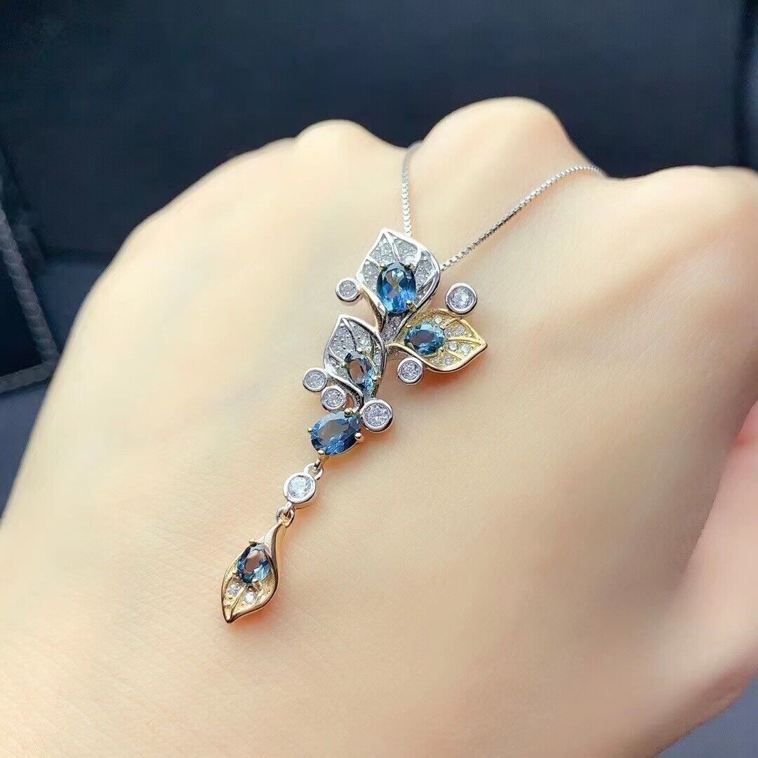 London Blue Topaz Necklace, London Blue Topaz Gemstone, December Birthstone London Blue Topaz, London Blue Topaz Pendant, December Birthstone Jewelry, Women's London Blue Topaz Pendant, Natural London Blue Topaz Pendant, Natural London Blue Topaz Gemstone, Natural London Blue Topaz Necklace, Genuine London Blue Topaz, London Blue Topaz Jewelry