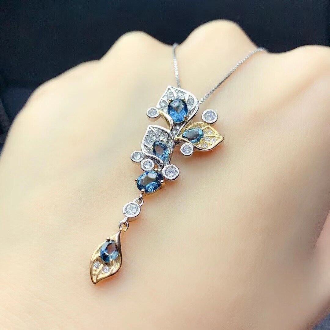 London Blue Topaz Necklace, London Blue Topaz Gemstone, December Birthstone London Blue Topaz, London Blue Topaz Pendant, December Birthstone Jewelry, Women's London Blue Topaz Pendant, Natural London Blue Topaz Pendant, Natural London Blue Topaz Gemstone, Natural London Blue Topaz Necklace, Genuine London Blue Topaz, London Blue Topaz Jewelry